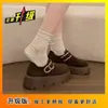Mocassins Slip-On Birkenstock com Solado Grosso para Aumentar a Altura para Mulheres, Novo Modelo 2026, Tamanho 34, Sapatos Casuais Versáteis Estilo Retro Preguiçoso