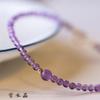 Pulsera de amatista para mujer diseño de nicho muy fina 3mm retro pulsera de oro 14K regalo