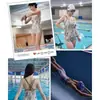 Traje de Baño de Natación de Competición para Mujer 2026 Nuevo Modelo de una Pieza Manga Corta Profesional para Piscinas y Aguas Termales con un Toque de Alta Gama