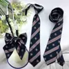 Corbata de Rayas Moradas con Corona para Mujer Estilo Retro Japonés Decoración de Lazo para Camisa de Estudiante Corbata de Lazo Estilo Universitario