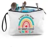 Bolsa de Lona Impresa con Cremallera de Venta Caliente Transfronteriza Gran Capacidad para Tarjeta de Identificación Pasaporte Libro Almacenamiento Conveniente Bolsa de Cosméticos para Mujer