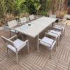 Mesa y Sillas de Comedor para Balcón Exterior Nórdico, Patio de Villa, Solárium, Jardín de Hotel, Muebles de Ocio al Aire Libre, Silla de Ratán de Cuerda