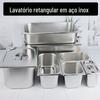Bacia retangular de aço inoxidável com tampa, caixa de sorvete, cozinha, bacia quadrada, bandeja aprofundada, fast food, carro, bacia de vegetais