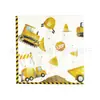 Vehículo de Construcción Nuevo Fiesta de Cumpleaños Infantil Platos de Papel Desechables Vajilla Set de Fiesta Banderín Mantel Mantelería Suministros para Fiesta