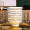 2024 Nuevo Estilo Tazón Aislante Térmico para Comer Cerámica de Jingdezhen Vajilla Simple para Arroz Instantáneo Tazón Ordenado Platos de Mesa para el Hogar Plato