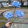 Rosas artificiales moradas 3 rosas comercio exterior nuevo 3 cabezas laifei rosa ángel cian nieve decoración de boda flor falsa al por mayor