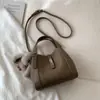 Bolsa Balde Cesta com Padrão de Lichia Estilo Coreano, Bolsa de Mão Feminina, Bolsa Tote de Design de Nicho, Bolsa Minimalista de Alta Qualidade