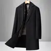 Abrigo de lana de longitud media para hombre, doble faz, con forro de plumón desmontable, engrosado para invierno, adecuado para uso business casual