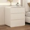Mesa de cabeceira moderna minimalista estilo creme 2026, modelo novo ultrarraso com três camadas, armazenamento de luxo leve para quarto para uso doméstico