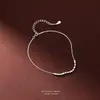 Prata Pura S925 Quadrado Pequeno Geométrico Feminino Simples Nicho Acessível Luxo Ins Estilo Cool Pulseira Tornozeleira Dropshipping