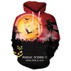 Comercio exterior transfronterizo popular impresión digital 3D suéter de manga larga para hombre europeo y americano thriller de terror sudadera con capucha de graffiti abstracto
