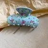 Presilha de cabelo com laço estampado em acrílico, luxo leve e alta moda, pinça de garra estilo étnico, design único, acessório de cabelo de nicho para mulheres