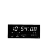 Reloj Digital LED Inteligente de Pantalla Grande Inglés Digital Reloj de Calendario Perpetuo Luminoso Multifuncional para Sala de Estar Dormitorio del Hogar