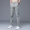 Pantalones Casuales de Negocios para Hombre, Pantalones Elásticos de Verano, Pantalones Sueltos de Pierna Recta de Seda Helada, Pantalones Largos Deportivos de Lujo Ligero, Pantalones de Chándal