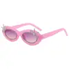 Gafas de Moda Transfronterizas Europeas y Americanas con Montura Ovalada Nueva, Gafas de Sol de Moda Personalizadas con Diamantes, Gafas de Sol Lindas y Versátiles de Estilo Callejero