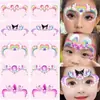 Adesivos Fofos Pintados na Testa da Princesa Elsa para Apresentação Florzinha Jardim de Infância Crianças