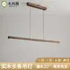 Luminária Pendente para Sala de Jantar em Madeira Maciça de Nogueira Preta Transfronteiriça, Nova Luminária Pendente Linear para Mesa de Bar Estilo Minimalista Novo Luxo Novo Estilo Chinês