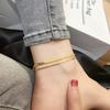 Pulseira de Tornozelo Feminina de Aço Titânio Amor Abóbora Nicho Simples ao Vivo Corrente de Tornozelo de Praia para Mulheres Joias Versátil para Meninas Não Desbota