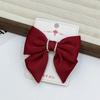 Estilo Casual Fofo Grampo de Cabelo Pequeno Laço Dupla Camada Vermelho Acessório de Cabeça de Tecido para Bebê Menina Flor de Cabelo para Menina Grampo de Cabelo