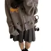 Falda plisada de punto, nueva colección otoño/invierno 2025 para mujer, estilo coreano, de cintura alta, adelgazante, versátil y rejuvenecedora, con dobladillo ancho y longitud corta