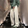 Pantalones divididos de pecho grande para hombre, estilo americano retro, pantalones oversize, vibra high street, pantalones casuales