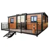 Contenedor Móvil de Doble Ala Casa Móvil Terraza Contenedor Ampliable Contenedor de Expansión para Exteriores