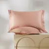 Funda de almohada de algodón puro de alta densidad, 100 hilos, con bordes anchos, funda de almohada de satén de algodón de fibra larga de lujo ligero, funda de almohada 100% algodón, pieza individual