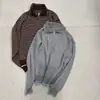 Suéter de Punto Básico de Otoño 2026, Suave, Rayas de Color Bloque, Cuello, Reductor de Edad, Media Cremallera, para el Trabajo