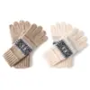 Guantes de Cachemira Cálidos de Diez Flores Guantes de Cinco Dedos Dibujo Animado Lindos Guantes de Lana Engrosados en los Dedos