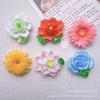 Accesorios de resina de dibujos animados para bricolaje simulación peonía loto pequeñas flores margarita pegamento crema horquilla colgante para funda de teléfono móvil