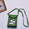 Bolso para teléfono móvil de estilo coreano con diseño de panda pequeño, bandolera de punto, bolso de mano con solapa, bolso informal para salir