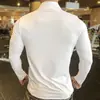 Nuevo Otoño Media Cremallera Fitness Manga Larga para Hombre Ropa Deportiva de Correr Absorbente de Sudor Transpirable de Secado Rápido Baloncesto Entrenamiento Ajustada