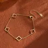 Rakol 2025 Nuevo Modelo Chapado en Cobre Zirconia Trébol de Cuatro Hojas Completo Pulsera de Zirconia para Mujer, Sencilla y Versátil, a la Moda para el Viaje Diario