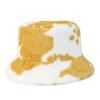 Sombrero de Vaca Nuevo Imitación Piel de Conejo Sombrero de Pescador Estampado Moda Felpa Cálido Sombrero Espeso Celebridad de Internet Estilo Callejero Dulce Sombrero