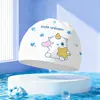 Touca de Silicone para Natação Infantil, Proteção para Ouvidos, Impermeável, Não Apertada, Silicone para Cabelo Longo Confortável, Touca Cartoon para Meninas e Meninos, Touca Cartoon Profissional para Bebês