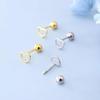 Pendientes con hebilla de tornillo Hecheng, diseño de amor simple y dulce, pendientes de viento frío para dormir sin recoger para mujer