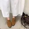 Mocasines retro de moda para mujer, novedad primavera y otoño 2026, estilo británico, hebilla metálica, sin cordones, versátiles, zapatos de piel