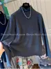 Camiseta Base Manga Longa Franzida Gola Meia-Alta Emagrecedora Plus Size Estilo Coreano Top Interno Solto para Mulheres Inverno 2025 Ins