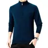 Suéter de Tricô Masculino 2025 Outono/Inverno Novo Gola Alta Meia Grossa Quente Casual Moda Suéter para Homens