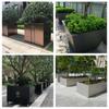 Jardinera de acero inoxidable para exteriores combinación tienda de té con leche soporte para flores calle comercial jardinera de hierro forjado valla de patio macizo de flores municipal