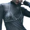 Sujetador de moda europea y americana con borlas de diamantes de imitación multicapa, cadena de pecho, sujetador de bikini sexy, cadena de cuerpo, cadena de pecho