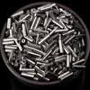 Tubo de cuentas de vidrio relleno de plata 4/6 mm accesorios para joyería borla punto de cruz cosido a mano diy largo tubular con cuentas accesorios para ropa