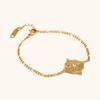 Pulsera Explosión de Tendencia Ins Temperamento Personalidad Nicho Europea y Americana Acero Inoxidable Chapado en Oro de 18K Pulsera Retro Estrella de Ocho Puntas para Mujer