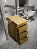 Mostrador de Herramientas para Barbería, Gabinete de Acero Inoxidable de Doble Cara para Salón de Peluquería, Almacenamiento con Cajones y Estante para Secadoras
