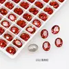 Rhinestones para Uñas Dongzhou Crystal Light Color Rojo Rosa con Base Puntiaguda, Corazón Inclinado, Brillo Deslumbrante, Decoraciones para Uñas de Corazón de Cristal K9 Color Durazno, Corazón Inclinado Rectangular