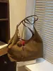 Bolso tote vintage de gamuza estilo coreano para mujer, bolso de hombro de nuevo diseño de nicho a la moda, bolso cruzado de gran capacidad para el día a día