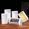 Té de Flores Cajón de Papel Kraft Tirador Caja de Regalo Transparente Plegable Empaque Exterior Universal Papel de Regalo Compañero Caja Vacía Cuadrada Pequeña