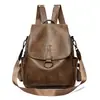 2026 Nova Bolsa de Ombro Dupla em Couro Macio Feminina Grande Capacidade Mochila Simples Fashion Leve Bolsa de Viagem Atacado
