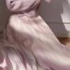 Vestido pequeño de cocina ligera de estilo sal de alta gama, suéter morado de estilo socialité de alta gama, traje de dos piezas, falda para mujer otoño e invierno