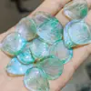 Hoja de Árbol de Té Glaseada 25*23 Adornos Hechos a Mano DIY Hoja de Pétalo Glaseado Estilo Antiguo Pasador para el Cabello Tocados Material con Cuentas